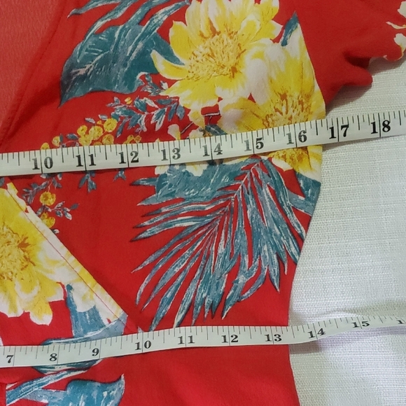 Leith Floral Print Maxi Red Dress Short Flutter Sleeves, Size S - Picture 10 of 11